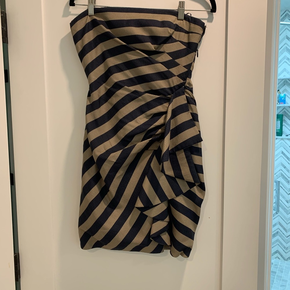 BCBG dress with front ruffle detail